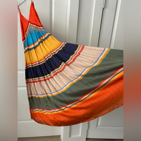 Anthropologie Tanvi Kedia V-Neck Colorblock Midi Dress New - Picture 4 of 14